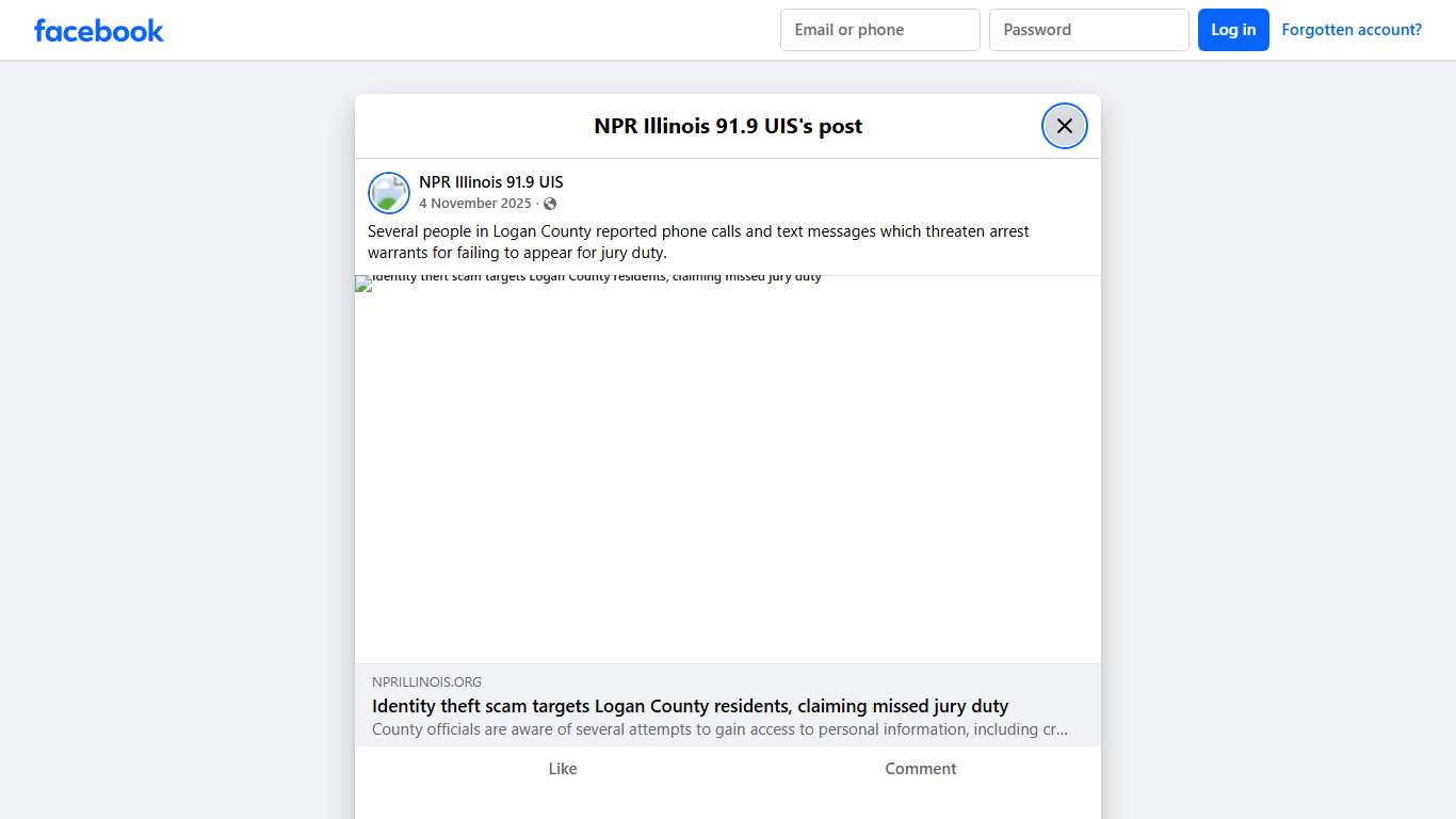 Several people in Logan County... - NPR Illinois 91.9 UIS Facebook